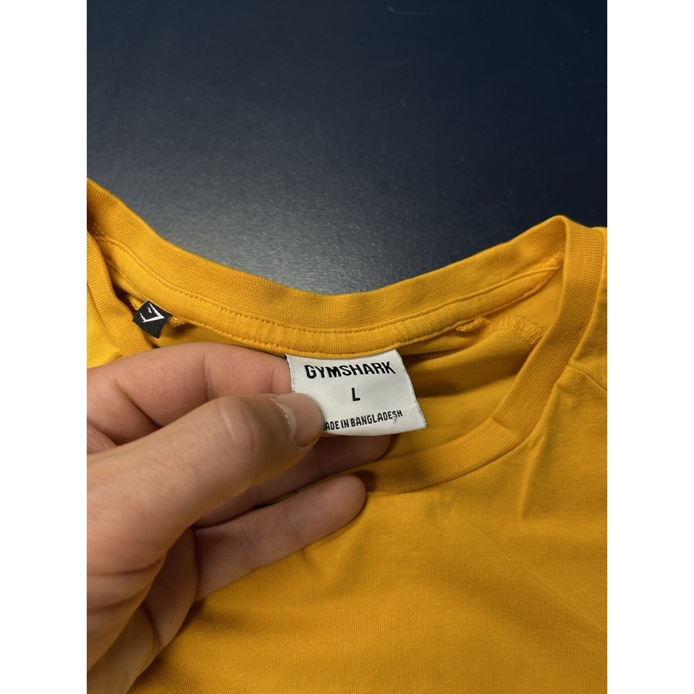 Gymshark Athletic Men's Workout Short Sleeve Yellow T-shirt L - Picture 3 of 5